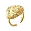 Brass Cuff Rings for Women RJEW-Q008-09G-2