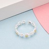 925 Sterling Silver Micro Pave Clear Cubic Zirconia Open Cuff Rings for Women STER-N016-137SG-3