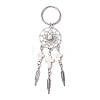 Woven Net/Web with Feather Alloy Gemstone Keychain KEYC-JKC01180-02-1