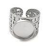 304 Stainless Steel Cuff Ring Components SA-CBA37BC-15D-P-2