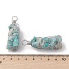 Rack Plating Copper Wire Wrapped Natural Amazonite Chip Big Pendants G-C130-01P-04-3