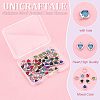 Unicraftale 48Pcs 8 Colors Electroplated Natural Quartz Stainless Steel Faceted Heart Charms STAS-UN0056-89-5