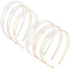 6Pcs 6 Style Alloy Double Hair Band Findings AJEW-FH0002-83-1