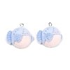Flocking Opaque Resin Pendants RESI-P053-03A-P-1