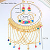 Fashion Brass Teardrop Tassel Coin Earrings & Necklace & Bracelet Sets for Women VY0534-4