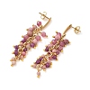 304 Stainless Steel with Natural Mixed Gemstone Stud Earrings EJEW-JE07520-02-3
