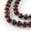 Dyed Natural Sesame Jasper Round Beads Strands X-G-R342-8mm-11-2