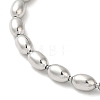304 Stainless Steel Oval Ball Chain Bracelets for Women BJEW-C046-01P-2