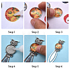 Tibetan Style Bookmark Cabochon Settings and Transparent Glass Cabochons TIBE-SC0001-06-4