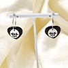 Natural Obsidian & 304 Stainless Steel Hoop Earrings for Women EJEW-G475-02P-05-2