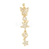Tassel Brass Micro Pave Clear Cubic Zirconia Pendants KK-L271-01G-02-1