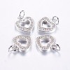 Long-Lasting Plated Brass Micro Pave Cubic Zirconia Charms ZIRC-F069-50P-1