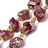 Electroplated Raw Rough Natural Amethyst Beads Strands G-Z131-J02-12-2