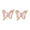 Brass Pave Faceted Glass Connector Charms X-FIND-Z020-04I-1
