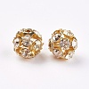 Brass Clear Rhinestone Beads LS-RB-A017-10mm-G-2