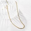 Ion Plating(IP) 304 Stainless Steel Cable Chain Necklace STAS-T040-PJ205-60-3