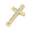 Easter Religion Brass Micro Pave Cubic Zirconia Connector Charms KK-T085-18H-G-2
