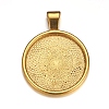 Flat Round Alloy Pendant Cabochon Settings LS-PALLOY-A15654-AG-NF-1