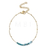 4Pcs 4 Style Natural Mixed Gemstone Beaded Link Braclet with Satellite Chains BJEW-JB09496-01-3