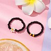 Round Glass Seed Beads Stretch Rings RJEW-JR00700-01-5