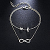 Alloy Infinity Heart Initial Charm Double Layer Anklets for Women FS-WG74AE6-11-1