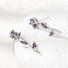 Brass Micro Pave Cubic Zirconia Stud Earrings KK-CBA8324-20P-4