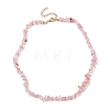 Synthetic Cherry Quartz Glass Chip Beaded Necklace NJEW-JN04616-01-4