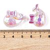 Transparent Epoxy Resin Whale with Bowknot Decoden Cabochons CRES-M034-04A-3