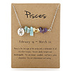 667 Stainless Steel with Natural Amazonite & Natural Yellow Quartz & Natural Amethyst Chip Pendant Necklaces FS-WGFED6E-08-1