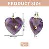 2Pcs Natural Amethyst Pendants G-FH0002-76A-2