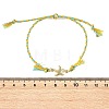 Ocean 304 Stainless Steel Link Adjustable Braided Polycotton Metallic Cord Slider Bracelets BJEW-JB14245-03-5