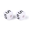 Opaque Acrylic European Large Hole Beads SACR-N020-01B-06-3