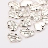 Wedding Party Supply Antique Silver Alloy Rhinestone Heart Carved Word Brother of Bride Wedding Family Charms X-TIBEP-N005-27D-2