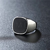 Square Titanium Steel Enamel Finger Rings for Men FS-WG78CFC-02-1