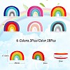 18Pcs 6 Colors Rainbow Silicone Focal Beads Bulk Rainbow Loose Spacer Beads Charm Color Silicone Beads Kit for DIY Necklace Bracelet Earrings Keychain Craft Jewelry Making JX322A-2