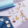 Alloy Enamel Flat Round with Dog Pattern Pendant Locking Stitch Markers HJEW-AB00002-4