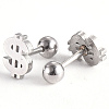 201 Stainless Steel Barbell Cartilage Earrings EJEW-R147-27-3