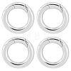 4Pcs Smooth 304 Stainless Steel Spring Gate Rings STAS-HY0002-15-1