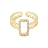 Brass Micro Pave Cubic Zirconia Open Cuff Rings RJEW-R146-04A-G-3