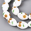 Frosted Handmade Lampwork Beads Strands LAMP-N037-03E-3