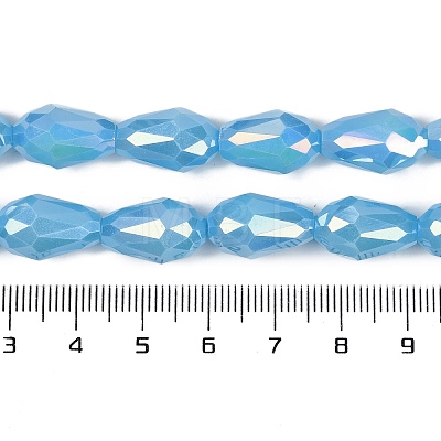 Opaque Solid Color Electroplate Glass Beads Strands EGLA-N013-P8mm-B10-1