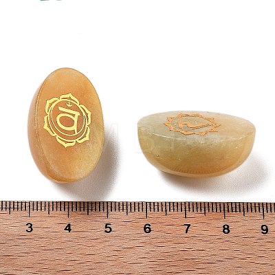 Natural Yellow Jade Oval Display Decorations G-F774-01B-1