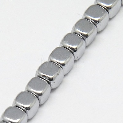 Electroplate Non-magnetic Synthetic Hematite Beads Strands G-J172-4x4mm-02-1