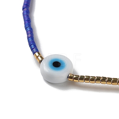 Adjustable Lanmpword Evil Eye Braided Bead Bracelet ZW2937-03-1