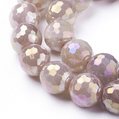 Electroplate Natural Sunstone Beads Strands G-P430-12-D-1