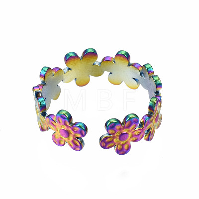 Flower Cuff Rings RJEW-N038-007-1