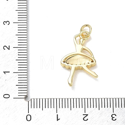 Brass with Crystal Rhinestone & Red Enamel Pendants RB-CBA6830-13G-1