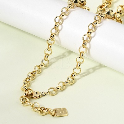 8MM Brass Rolo Chain Necklaces NJEW-L013-12G-1