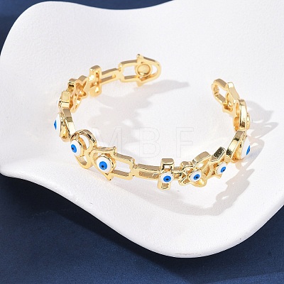 Brass Cuff Bangles for Women BJEW-C140-34G-1