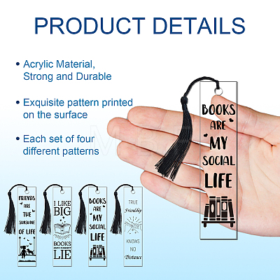 Globleland 1 Set Acrylic Bookmark Pendants for Teachers' Day DIY-GL0004-41-1